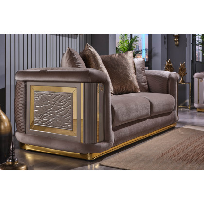 Furnia Elegance Stationary Sofa - Beige, Fabric