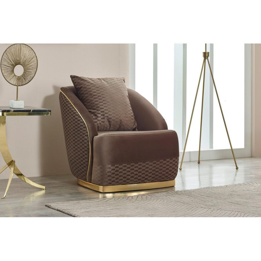 Furnia Elegance Armchair - Brown, Fabric