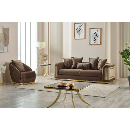 Furnia Elegance Armchair - Brown, Fabric