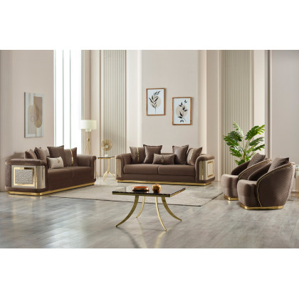 Furnia Elegance Armchair - Brown, Fabric