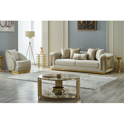 Furnia Elegance Armchair - Cream, Fabric
