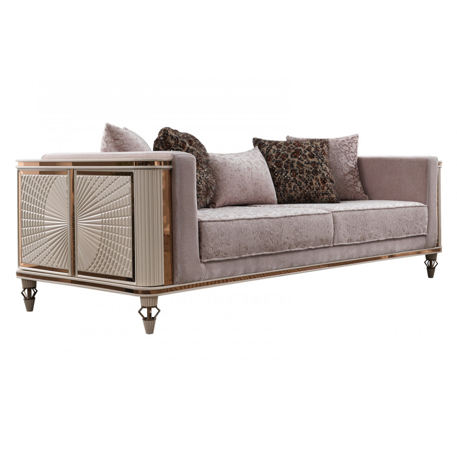 Furnia - Eva Stationary Sofa in Cream, Fabric