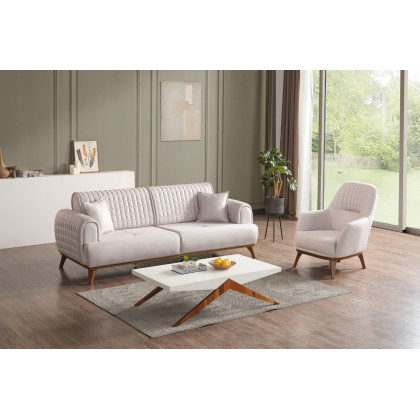 Furnia - Hisar Convertible Sofa in Gray, Fabric