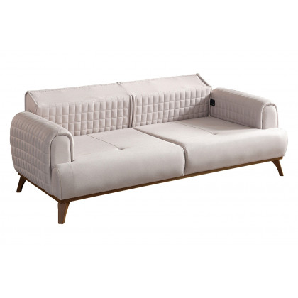 Furnia - Hisar Convertible Sofa in Gray, Fabric