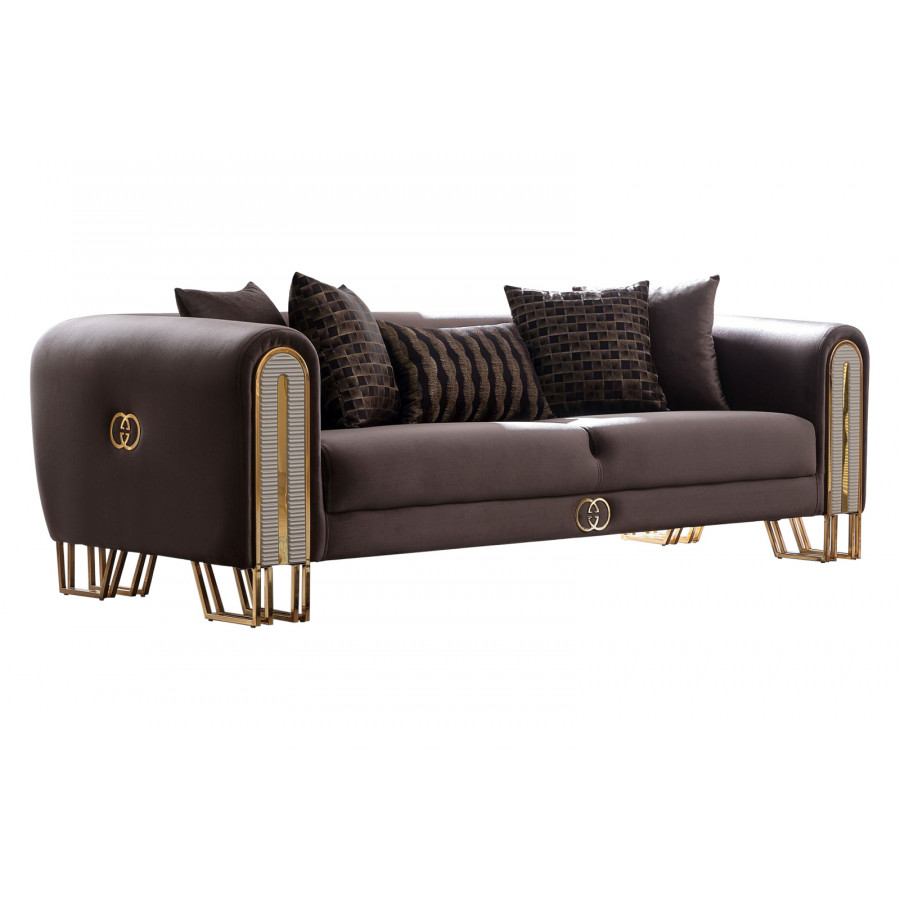 Furnia Kapadokya Stationary Sofa - Brown, Fabric