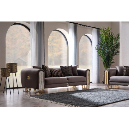 Furnia Kapadokya Stationary Sofa - Brown, Fabric
