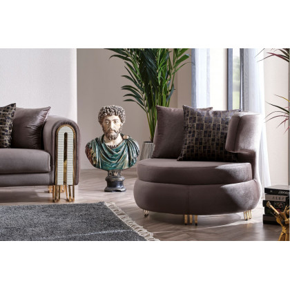Furnia Kapadokya Armchair - Brown, Fabric