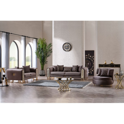 Furnia Kapadokya Armchair - Brown, Fabric