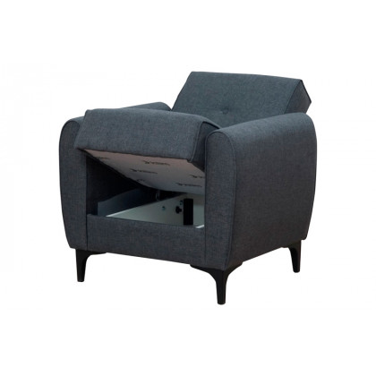 Furnia - Leo Armchair in Gray, Fabric