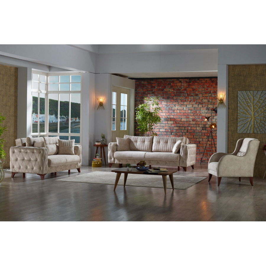 Furnia Lizbon Armchair - Cream, Fabric