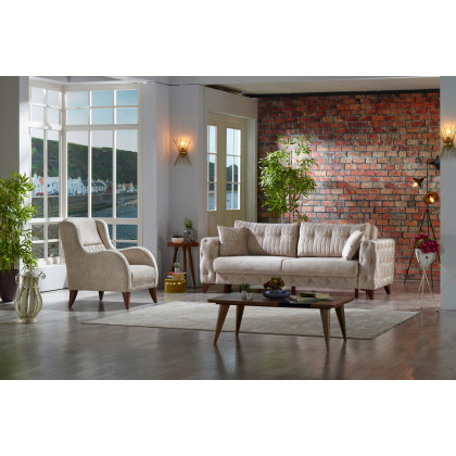 Furnia Lizbon Armchair - Cream, Fabric