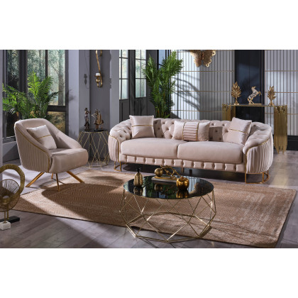 Furnia Lucas Armchair - Beige, Fabric