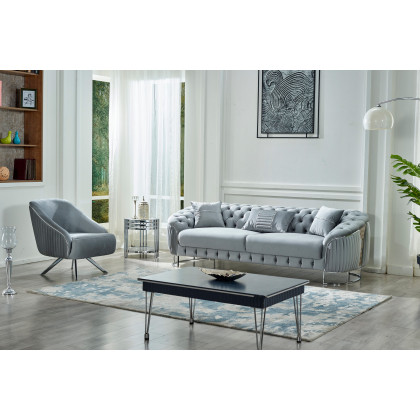 Furnia Lucas Armchair - Light Gray, Fabric