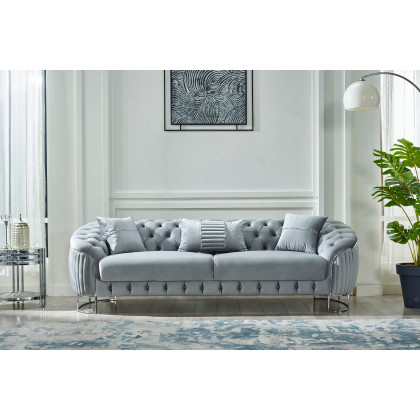 Furnia Lucas Stationary Sofa - Light Gray, Fabric