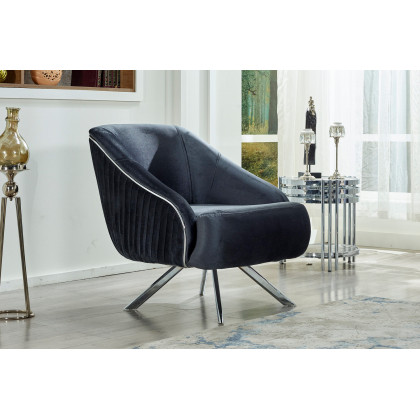 Furnia Lucas Armchair - Dark Gray, Fabric
