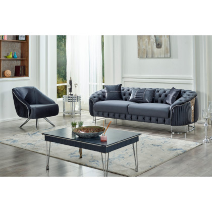 Furnia Lucas Armchair - Dark Gray, Fabric