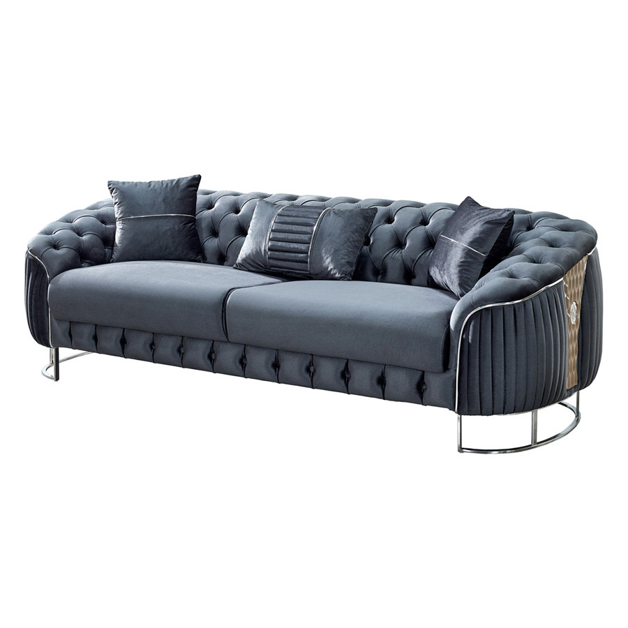 Furnia Lucas Stationary Sofa - Gray, Fabric