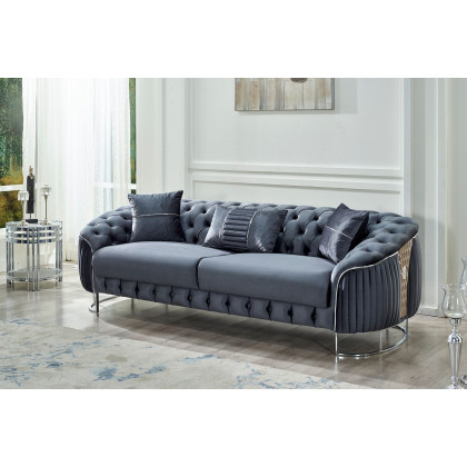 Furnia Lucas Stationary Sofa - Gray, Fabric