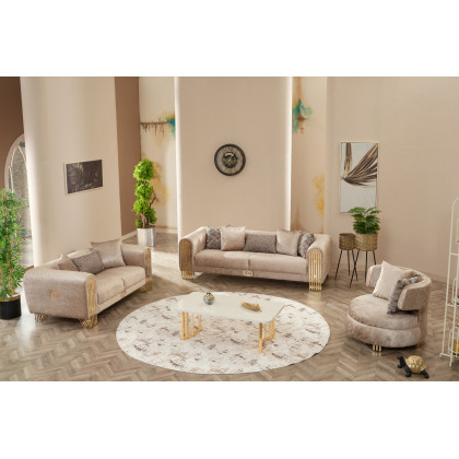 Furnia - Monaco Armchair in Beige, Fabric
