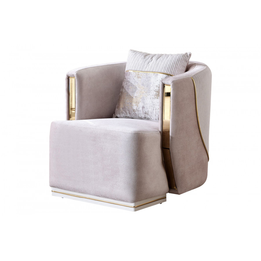 Furnia - Munich Armchair in Cream, Fabric