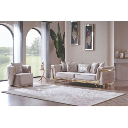 Furnia - Munich Armchair in Cream, Fabric