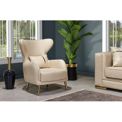 Furnia - Napoli Armchair in Cream, Fabric