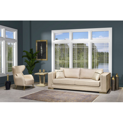 Furnia - Napoli Armchair in Cream, Fabric