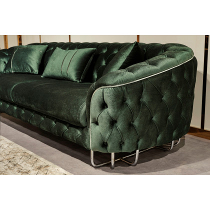 Furnia Nova Stationary Sofa - Green, Fabric