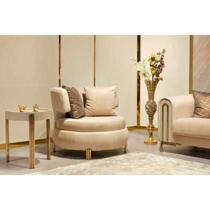 Furnia - Paris Armchair in Cream, Fabric