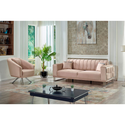 Furnia Puzzle Armchair - Cream, Fabric