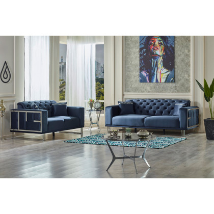 Furnia Puzzle Convertible Sleeper Loveseat - Dark Gray, Fabric
