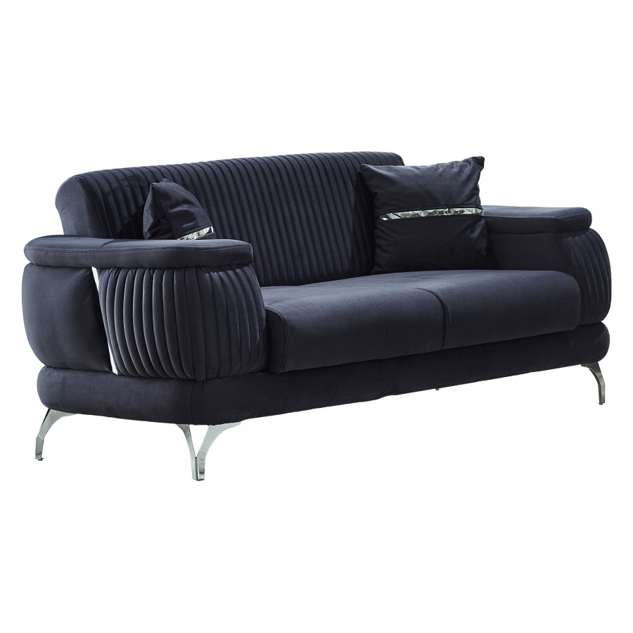 Furnia Resital Convertible Loveseat - Anthracite, Fabric