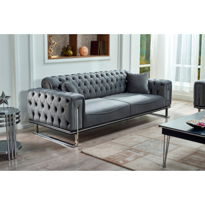 Furnia - Rolex Convertible Sofa in Gray, Fabric