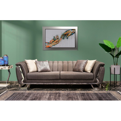 Furnia Roma Stationary Sofa - Gray, Fabric