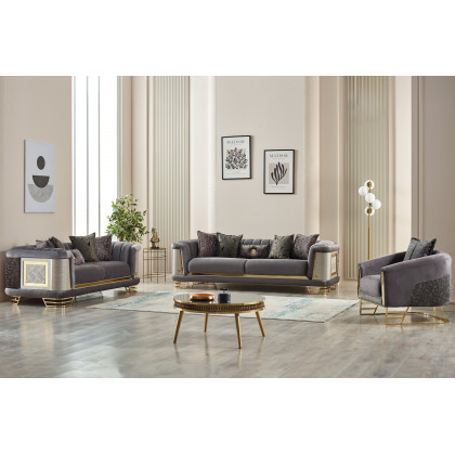 Furnia Romans Armchair - Gray, Fabric