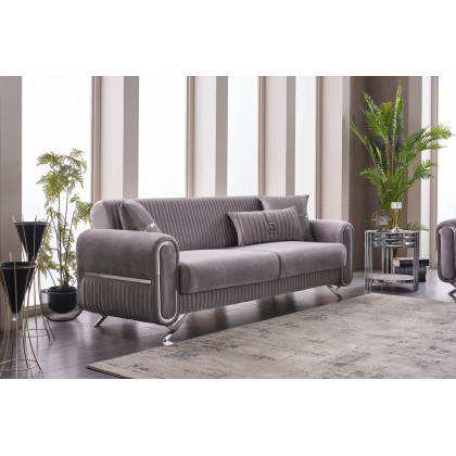 Furnia Royal Stationary Sofa - Light Gray, Fabric