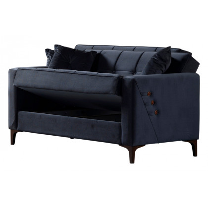 Furnia Step Convertible Loveseat - Gray, Fabric
