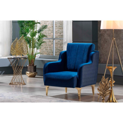 Furnia - Toledo Armchair in Blue, Fabric