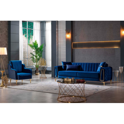 Furnia - Toledo Armchair in Blue, Fabric