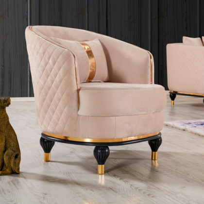 Furnia - Toronto Armchair in Cream, Fabric