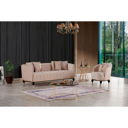 Furnia - Toronto Armchair in Cream, Fabric