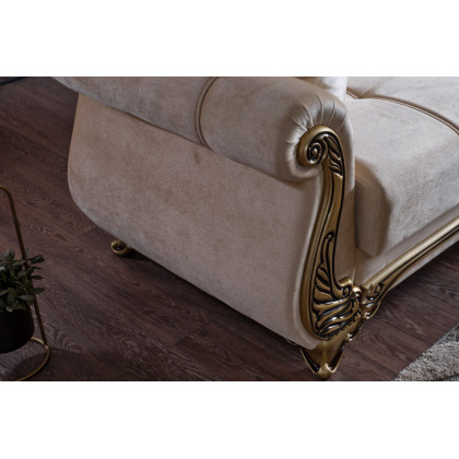 Furnia Karizma Modular Right Facing Sectional - Beige, Fabric