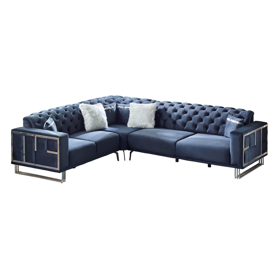 Furnia Puzzle Modular Left Facing Sectional - Dark Gray, Fabric