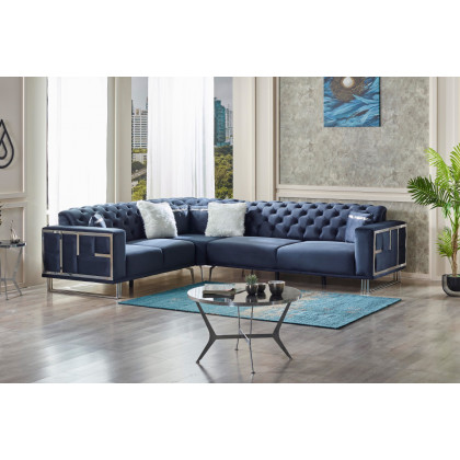 Furnia Puzzle Modular Left Facing Sectional - Dark Gray, Fabric