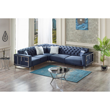 Furnia Puzzle Modular Left Facing Sectional - Dark Gray, Fabric