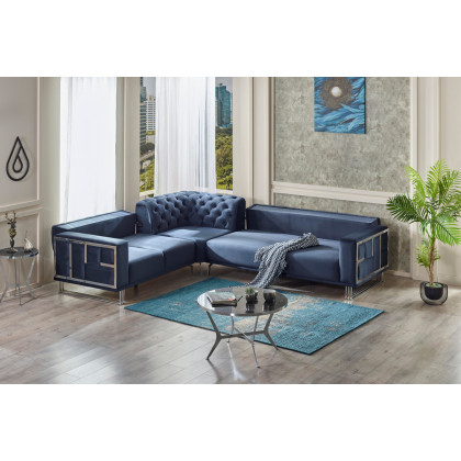 Furnia Puzzle Modular Left Facing Sectional - Dark Gray, Fabric