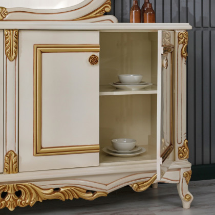 Furnia Buse Console with Mirror - Cream