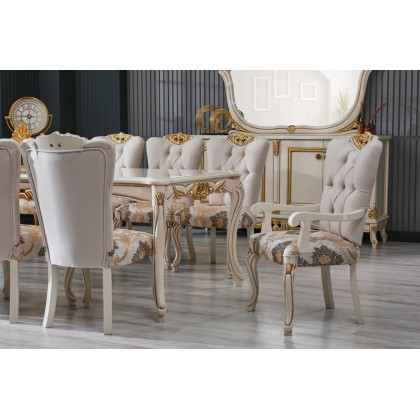 Furnia Buse Dining Table for 6 People - Cream