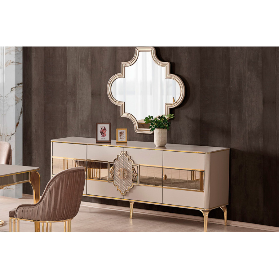 Furnia - Istanbul Console with Mirror in Cream