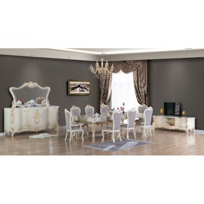 Furnia Kelebek 104" Dining Table - Cream